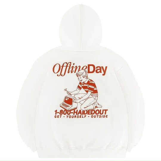 Худи HAIDED "OFFLINE DAY" ecru