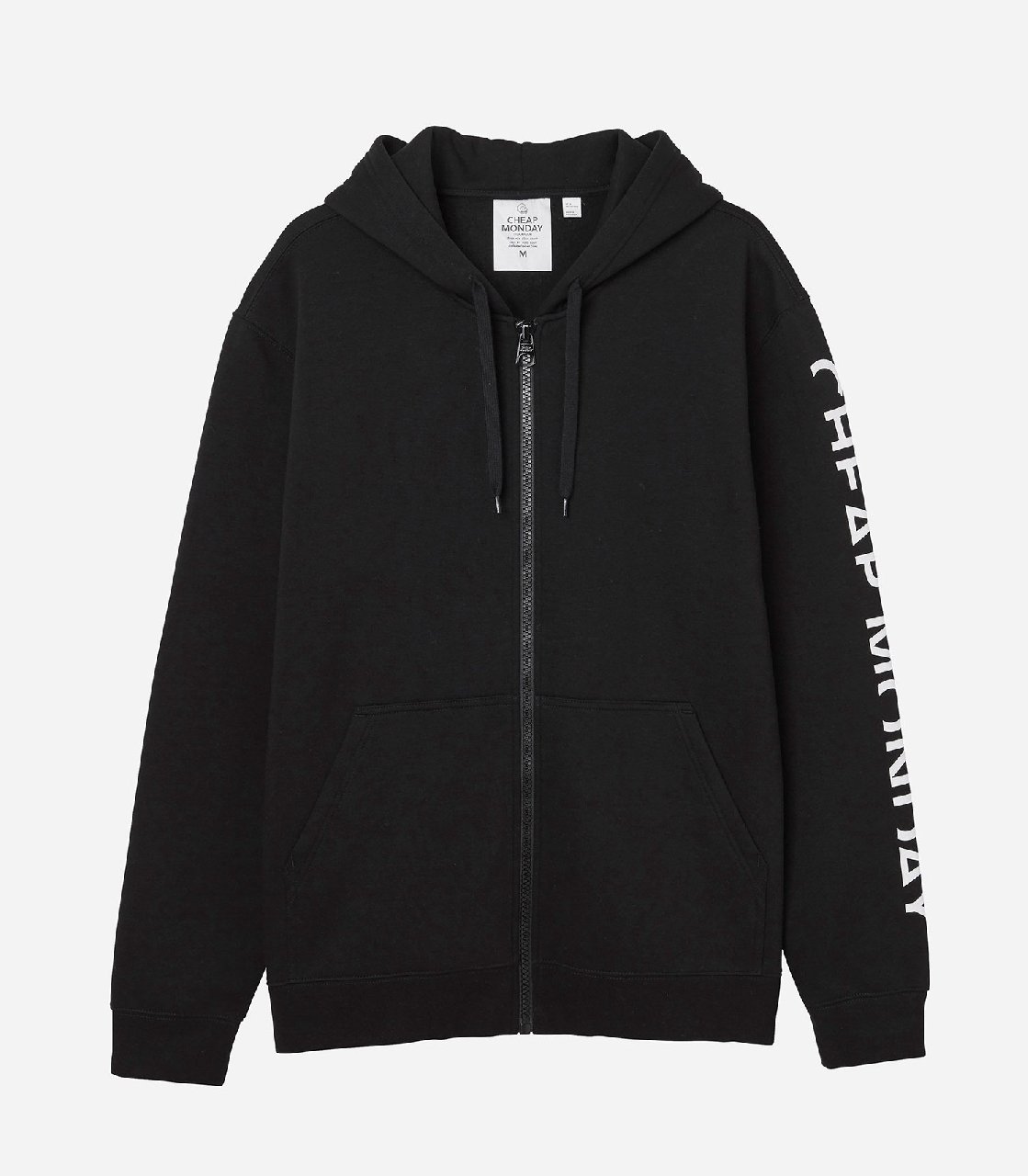 Худи Cheap Monday Zip hoodie Cut logo BLACK на молнии