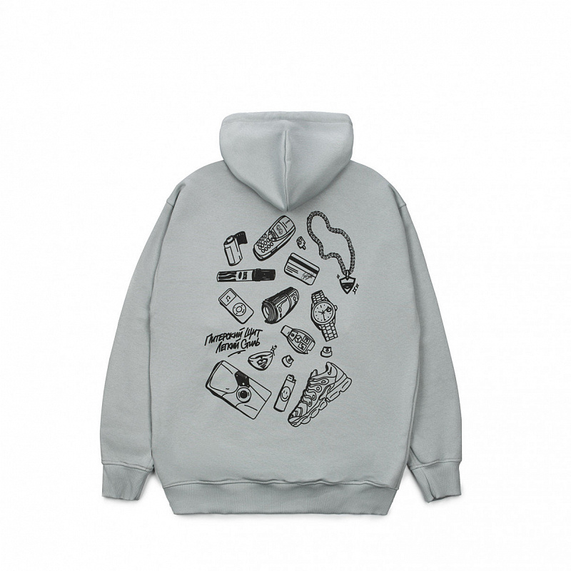 Худи Питерский щит "Комплект" Серый