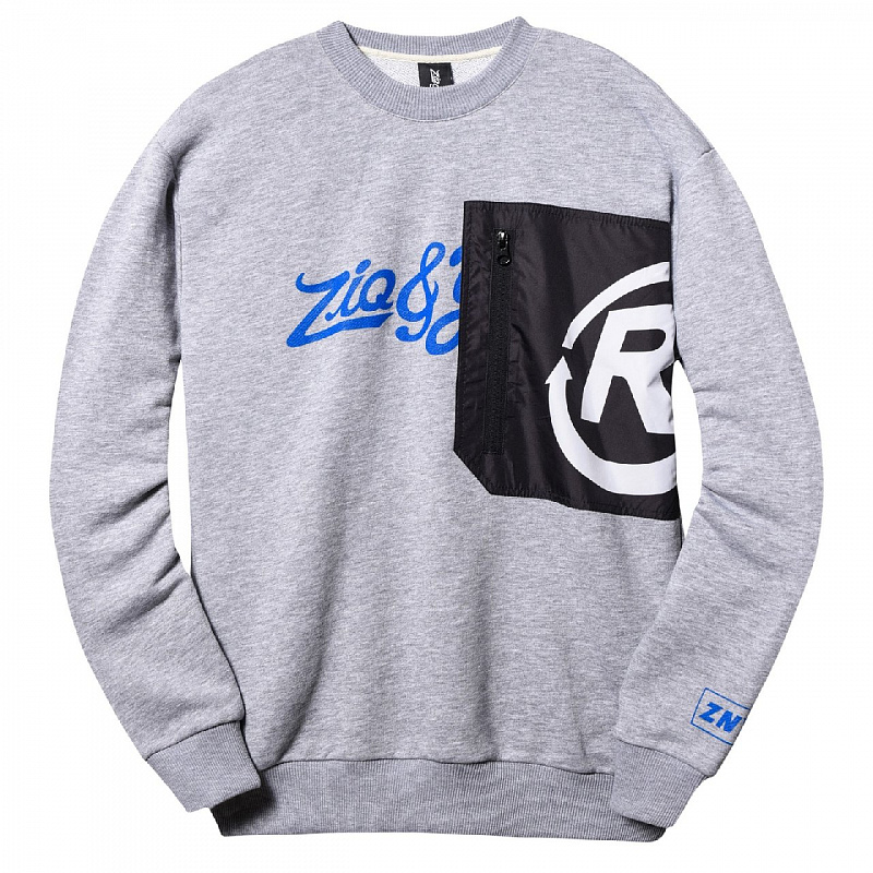 Свитшот ZIQ & YONI R POCKET серый SW-RPOCKET-HGREY