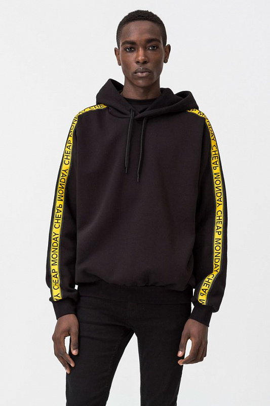 Худи Cheap Monday Goal logo hood BLACK