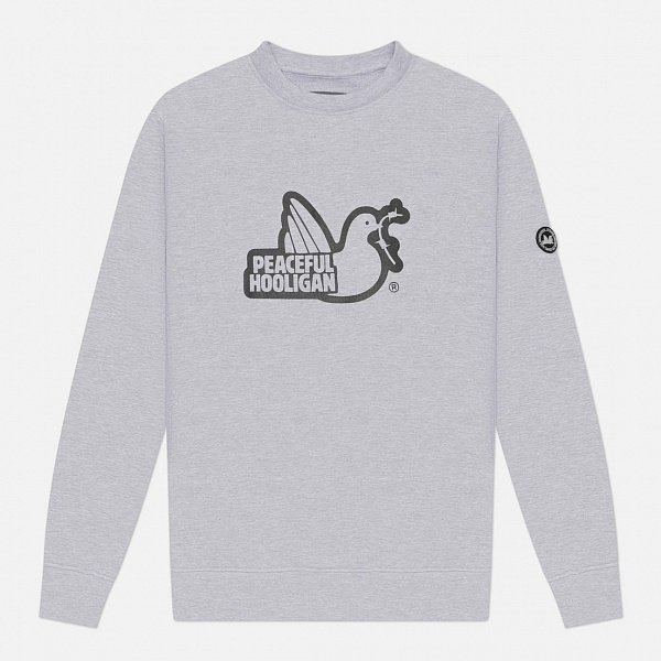 Свитшот PEACEFUL HOOLIGAN Outline Sweatshirt цвет MARL GREY