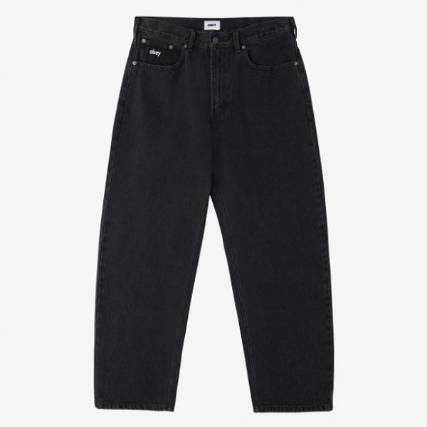 Джинсы OBEY (Baggy fit) BIGWIG DENIM CARPENTER PANT BLACK FADED WASH