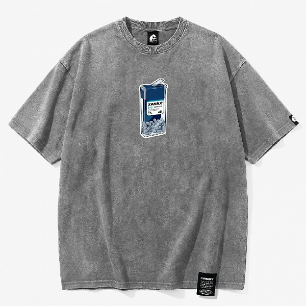Футболка SHMOT "XANAX" MONO GARMENT DYE серый