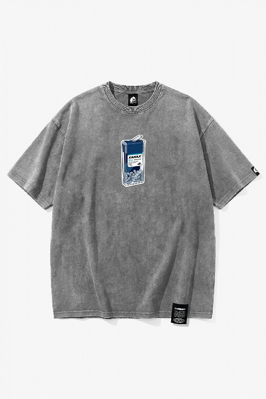 Футболка SHMOT "XANAX" MONO GARMENT DYE серый