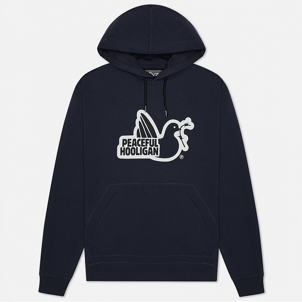 Худи PEACEFUL HOOLIGAN Outline Hoodie цвет NAVY