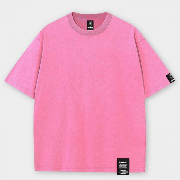Футболка SHMOT "BLANK", GARMENT DYE розовый