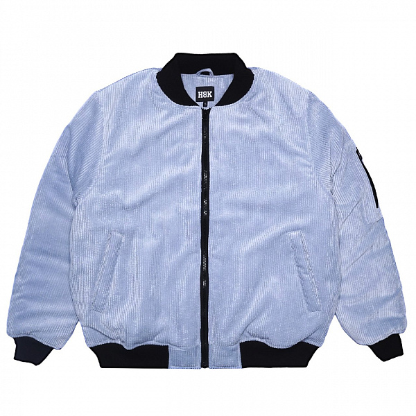 Бомбер HOOK "Вельвет" голубой