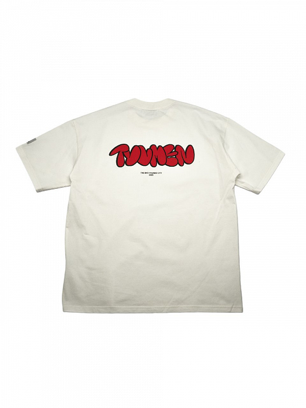 Футболка THE BAD FRIENDS "Gorod Red" 240г экрю