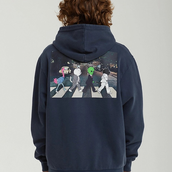 Худи RIPNDIP CROSSWALK HOODIE NAVY VINTAGE WASH
