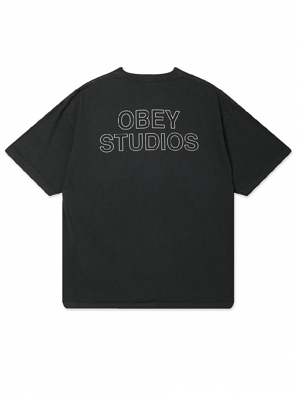 Футболка OBEY STUDIOS OUTLINE PIGMENT TRUE VINTAGE BLACK