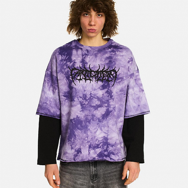 Толстовка ANTEATER Hoodlong-Tie-Dye-Violet-Black