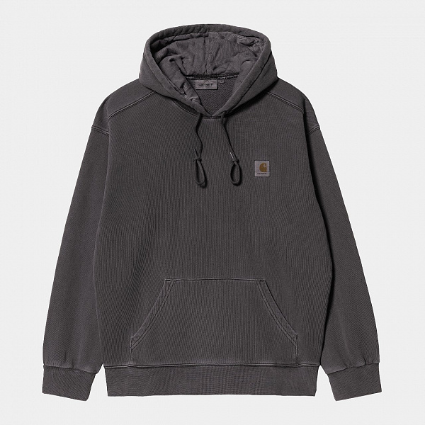 Худи CARHARTT WIP Hooded Nelson Sweatshirt BLACK (GARMENT DYED)