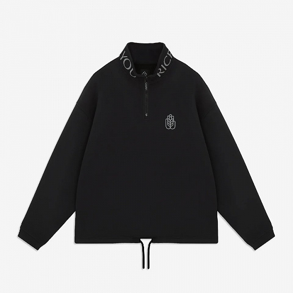 Свитшот RICE SWEATSHIRT HALF-ZIP RICE/BLACK