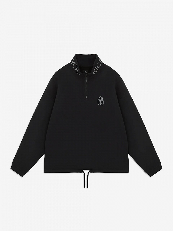 Свитшот RICE SWEATSHIRT HALF-ZIP RICE/BLACK