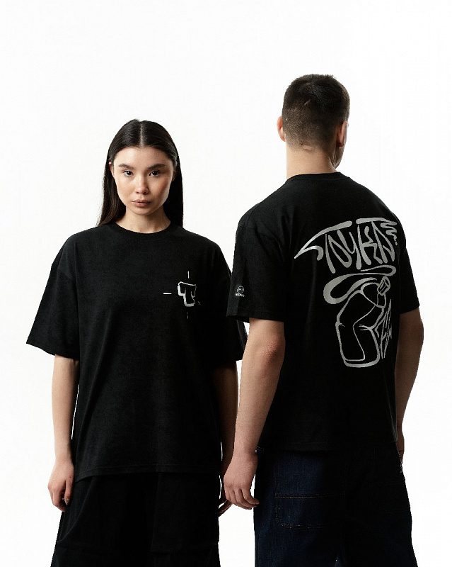 Футболка THE BAD FRIENDS "Точка" 220г черный винтаж
