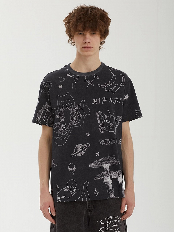 Футболка RIPNDIP NERMAL DOMINATION TEE BLACK WASH