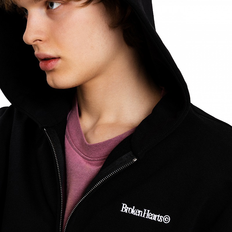 Худи Dissident на молнии "Hearts Copyright" черное