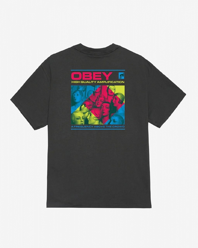 Футболка OBEY HIGH QUALITY AMPLIFICATION VINTAGE BLACK