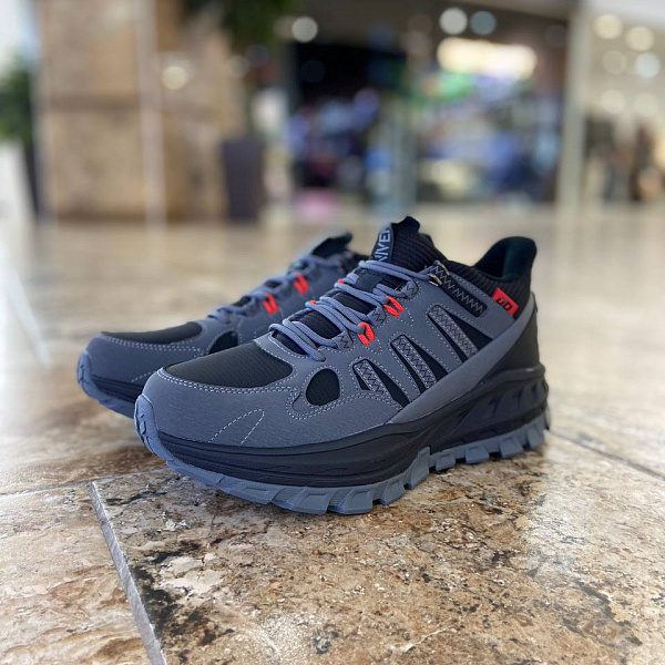 Кроссовки 361° утепленные W572343304A-5W heather castlerock/obsidian black серый/черный