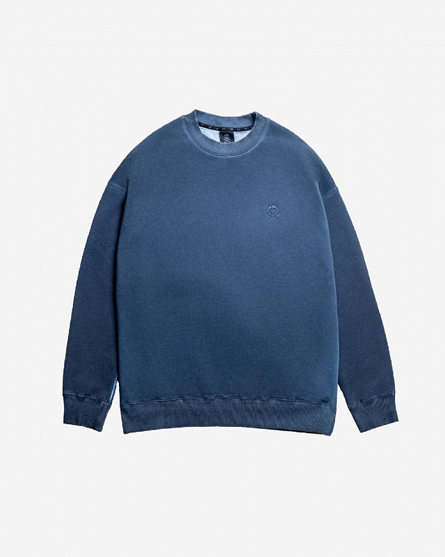 Свитшот HARD LUNCH garment dye синий