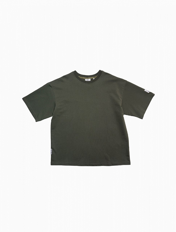 Футболка THE BAD FRIENDS UNIBasic left sleeve logo 250гр Хаки