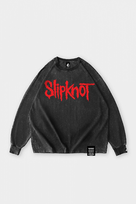 Лонгслив SHMOT "SLIPKNOT LOGO", GARMENT DYE черный