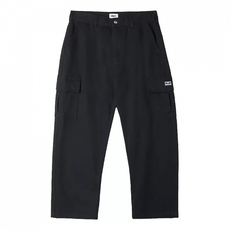 Брюки OBEY карго (Baggy fit) BIGWIG BAGGY TWILL CARGO PANT BLACK