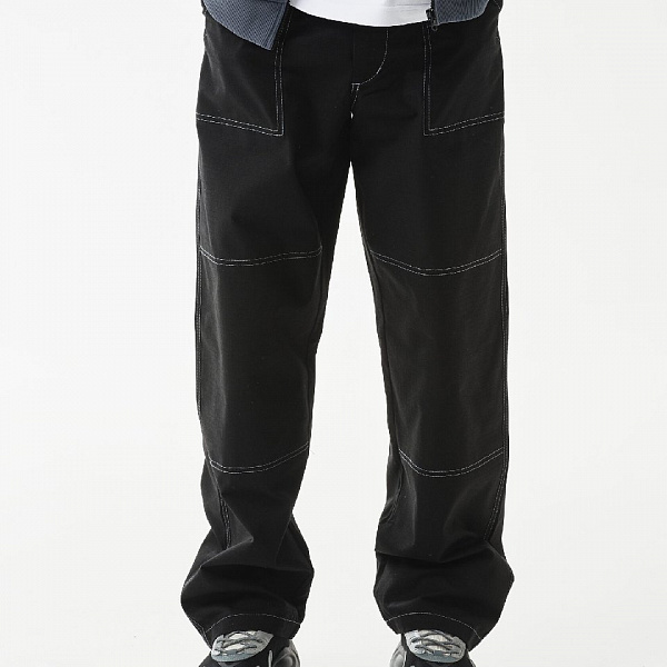 Брюки THE BAD FRIENDS Blade Run рип стоп черный белая отстрочка