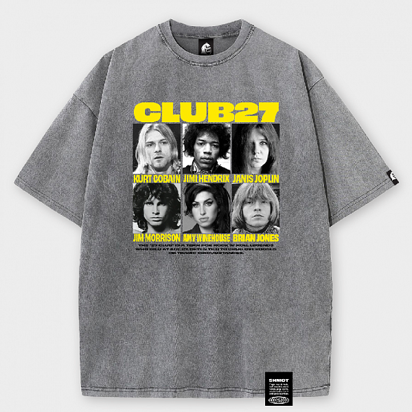 Футболка SHMOT "CLUB 27", GARMENT DYE серый