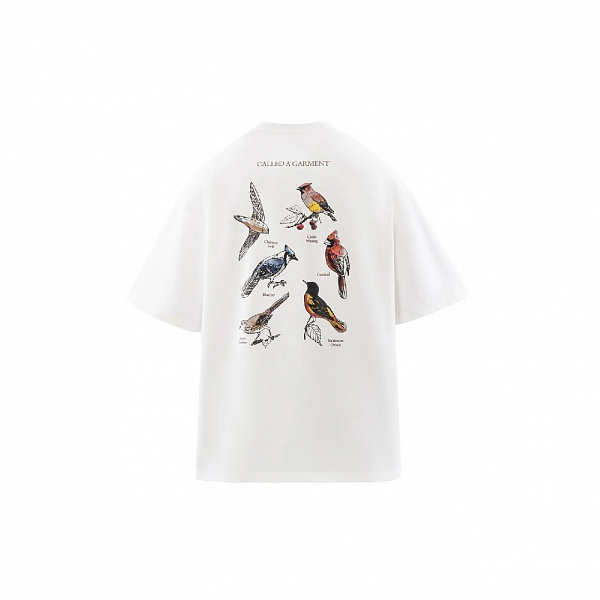 Футболка Called a Garment Birds молочный