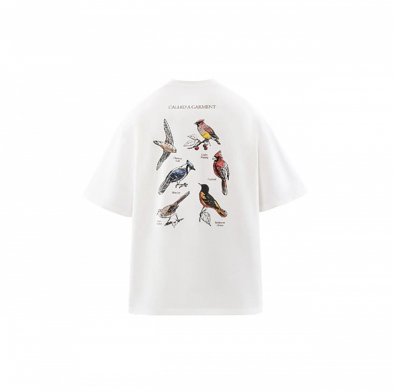 Футболка Called a Garment Birds молочный