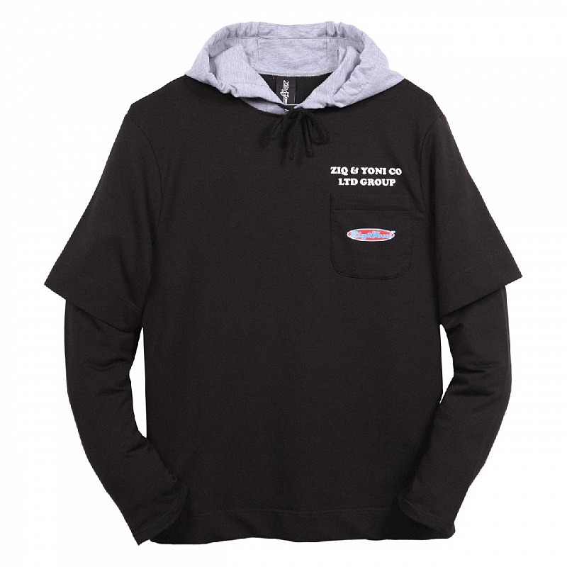 Толстовка ZIQ & YONI с двойными рукавами LTD SS18 черно-серая