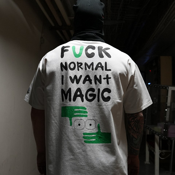 Футболка THE BAD FRIENDS "F#CK NORMAL" 240г экрю