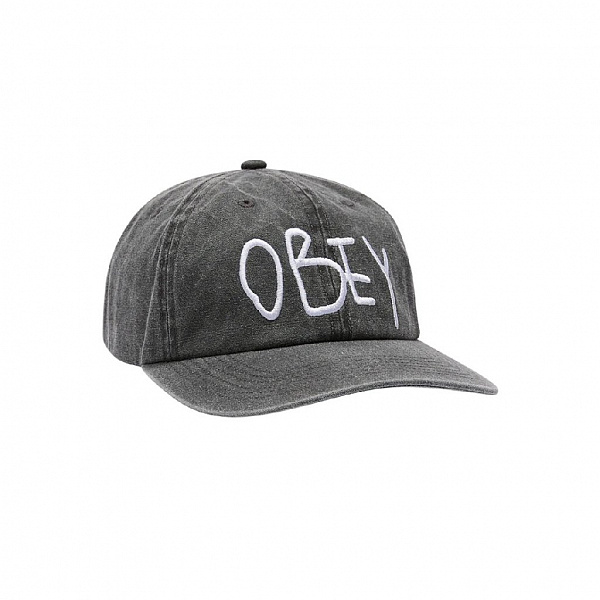 Бейсболка OBEY JOT 6 PANEL VELCRO PIGMENT BLACK
