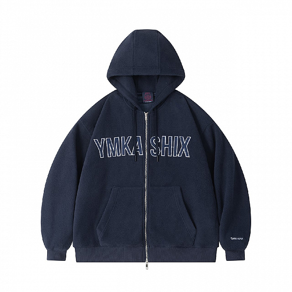 Худи на молнии YMKA SHIX "Original fleece" темно-синий