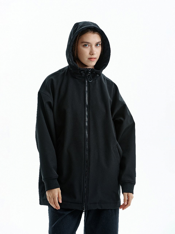 Куртка THE BAD FRIENDS Cloak Softshell удлиненная черный