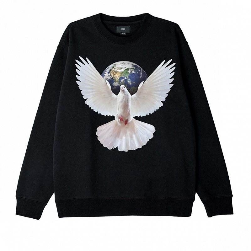 Толстовка без капюшона OBEY WORLDWIDE PEACE BLACK