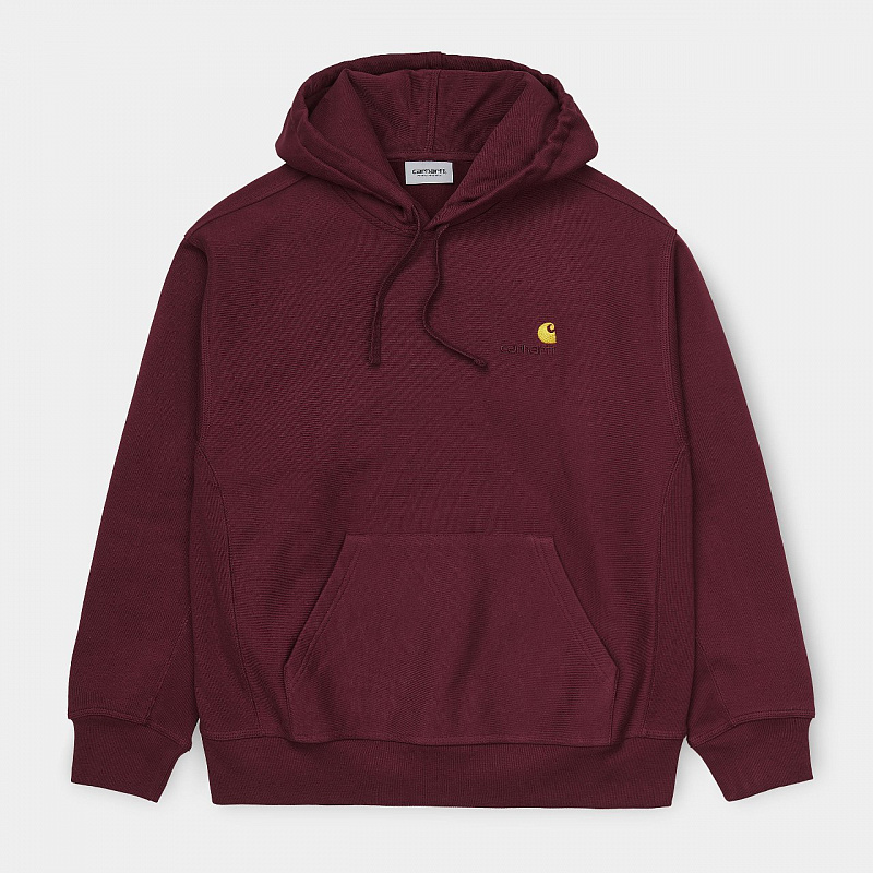 Толстовка CARHARTT WIP Hooded American Script Sweatshirt BORDEAUX