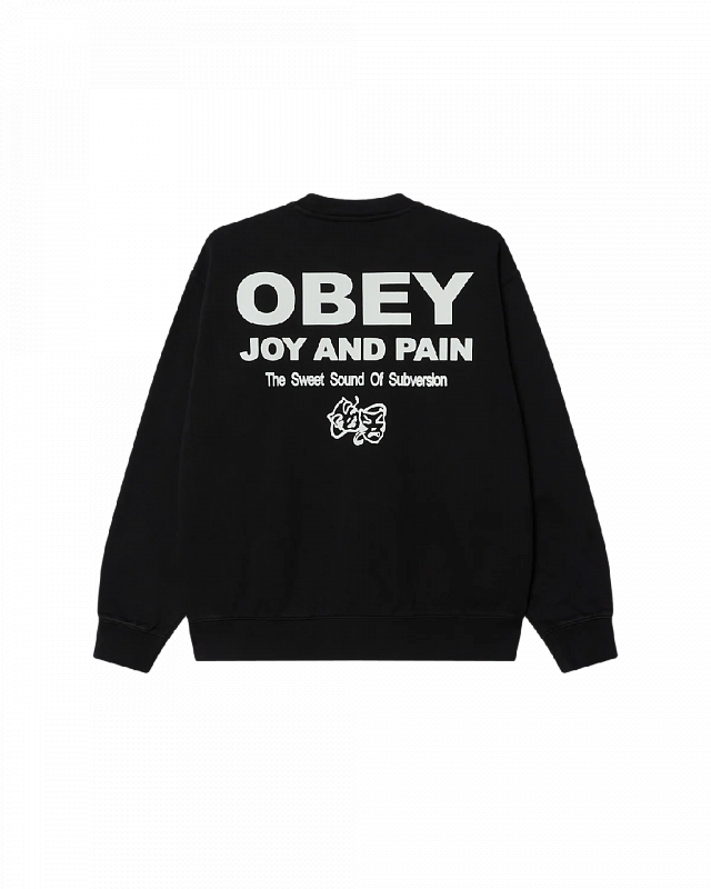 Свитшот OBEY JOY FADED CREW DIGITAL BLACK FADED WASH