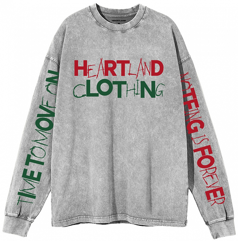 Лонгслив HEARTLAND FASHION LIGHT GRAY GARMENT DYED 250G