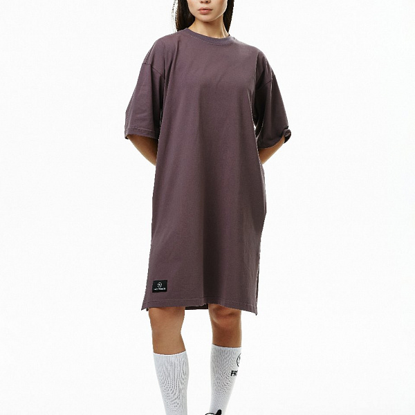 Футболка THE BAD FRIENDS Dress T-shirt Stripes удлиненное 240гр лиловый