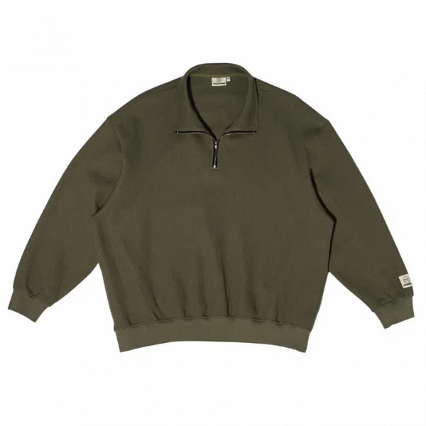 Толстовка THE BAD FRIENDS Half-Zip Basic Селаник хаки