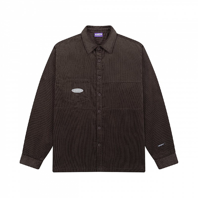 Рубашка YMKA SHIX "Velvet Button" темно-коричневый