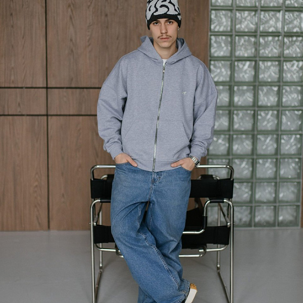 Худи UNIFORM Heavy Zip unf. серый меланж