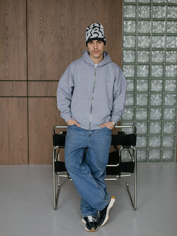 Худи UNIFORM Heavy Zip unf. серый меланж