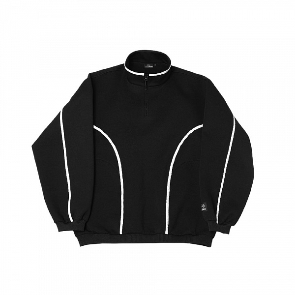 Толстовка THE BAD FRIENDS Half-Zip Scuba reflective strip jacket черный