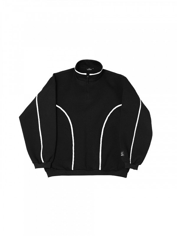 Толстовка THE BAD FRIENDS Half-Zip Scuba reflective strip jacket черный
