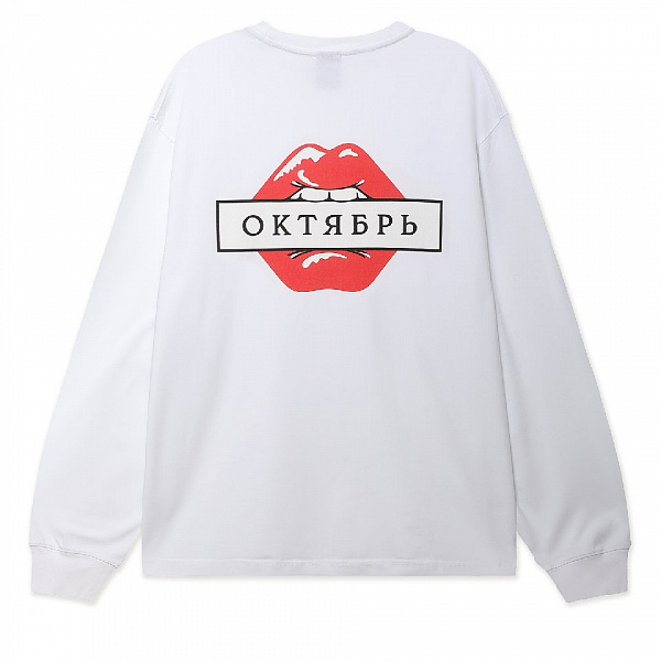 Лонгслив ОКТЯБРЬ LIPS LS TEE WHITE