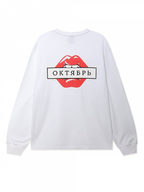 Лонгслив ОКТЯБРЬ LIPS LS TEE WHITE